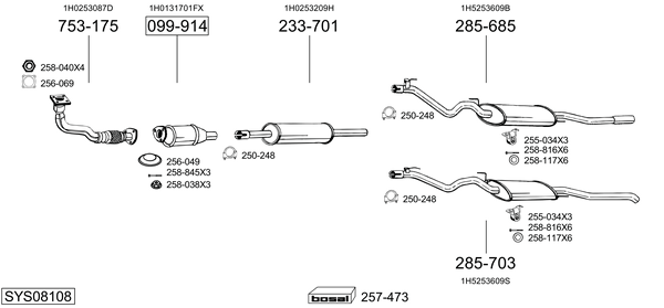 Sistema de gases de escape Vw VENTO