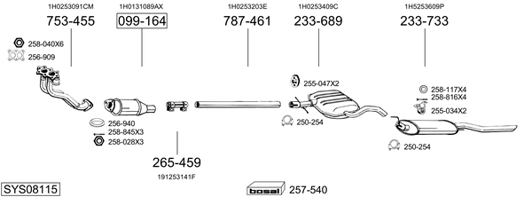 Sistema de gases de escape Vw VENTO
