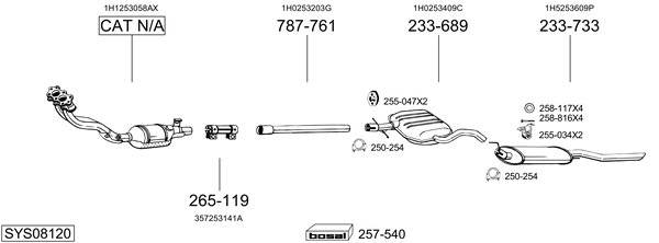 Sistema de gases de escape Vw VENTO