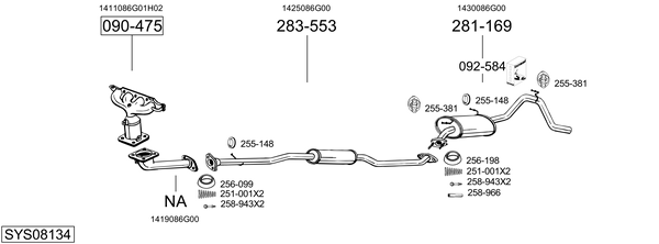 Sistema de gases de escape Suzuki IGNIS II