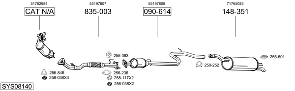 Sistema de gases de escape Fiat DOBLO MPV
