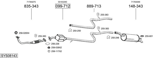 Sistema de gases de escape Fiat DOBLO Box Body/MPV