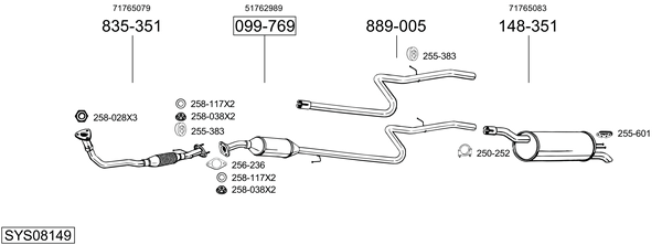 Sistema de gases de escape Fiat DOBLO Box Body/MPV