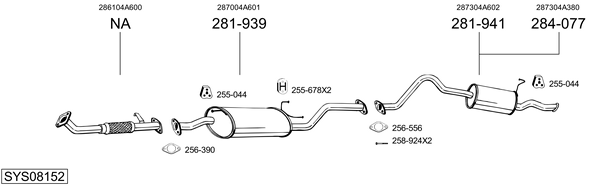 Sistema de gases de escape Hyundai H-1 / STAREX Bus