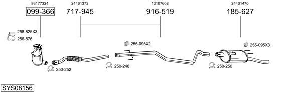 Sistema de gases de escape Vauxhall COMBO Mk II Box Body/MPV