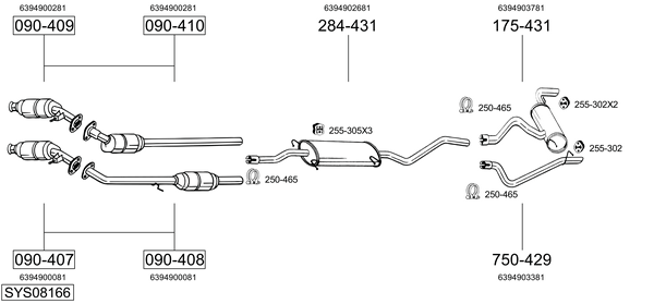 Sistema de gases de escape Mercedes-Benz VITO Bus