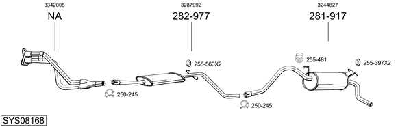 Sistema de gases de escape Volvo 340-360