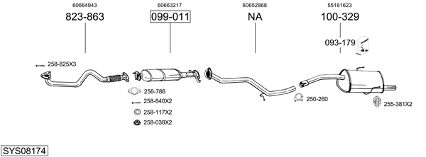 Sistema de gases de escape Alfa Romeo 156 Sportwagon
