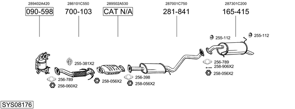 Sistema de gases de escape Hyundai GETZ