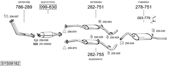 Sistema de gases de escape Skoda FAVORIT Forman