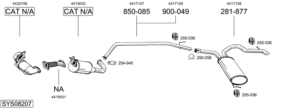 Sistema de gases de escape Opel VIVARO A Platform/Chassis