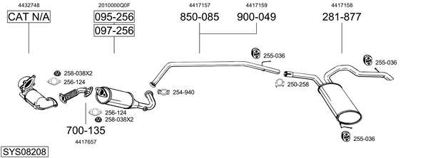 Sistema de gases de escape Opel VIVARO A Platform/Chassis