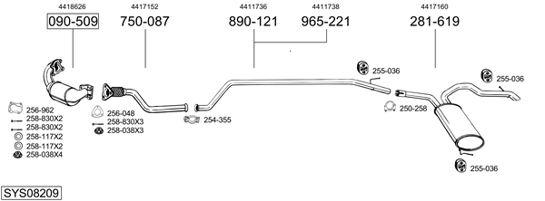 Sistema de gases de escape Opel VIVARO A Platform/Chassis
