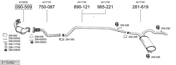 Sistema de gases de escape Opel VIVARO A Platform/Chassis