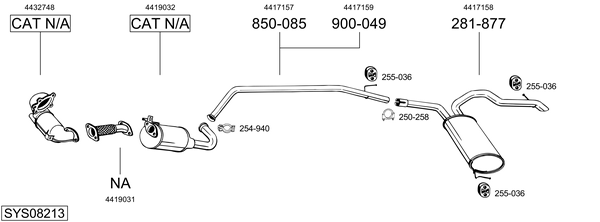 Sistema de gases de escape Opel VIVARO A Platform/Chassis