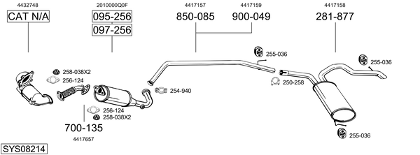 Sistema de gases de escape Opel VIVARO A Platform/Chassis
