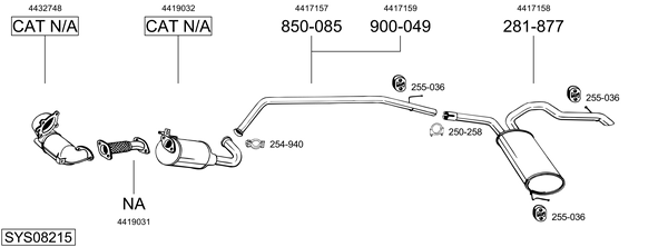 Sistema de gases de escape Opel VIVARO A Van