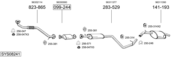 Sistema de gases de escape Daewoo NUBIRA