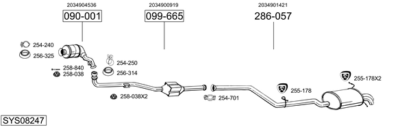 Sistema de gases de escape Mercedes-Benz C-CLASS
