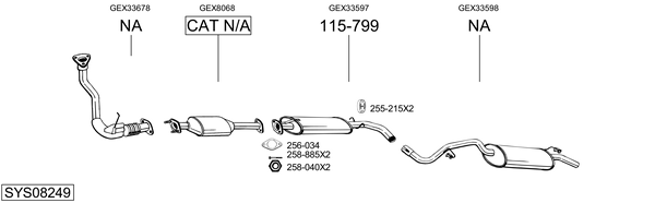 Sistema de gases de escape Rover 100 / METRO Hatchback