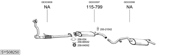 Sistema de gases de escape Rover 100 / METRO Hatchback