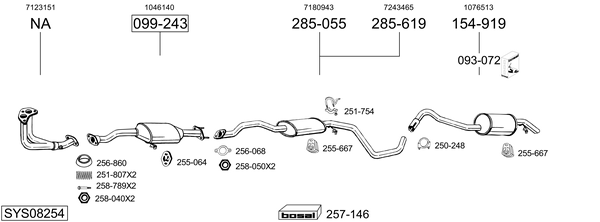 Sistema de gases de escape Ford ORION III