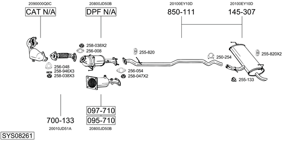 Sistema de gases de escape Nissan QASHQAI I · Nissan QASHQAI +2