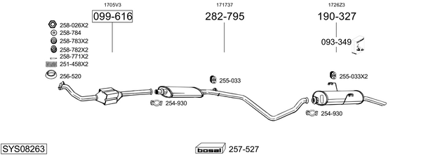 Sistema de gases de escape Peugeot 306