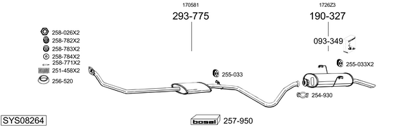 Sistema de gases de escape Peugeot 306