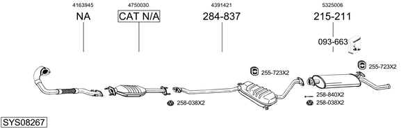 Sistema de gases de escape Saab 9000 Hatchback