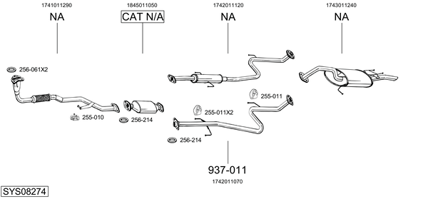 Sistema de gases de escape Toyota COROLLA