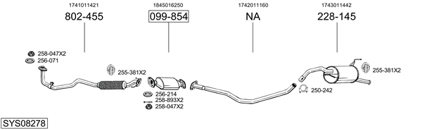 Sistema de gases de escape Toyota STARLET