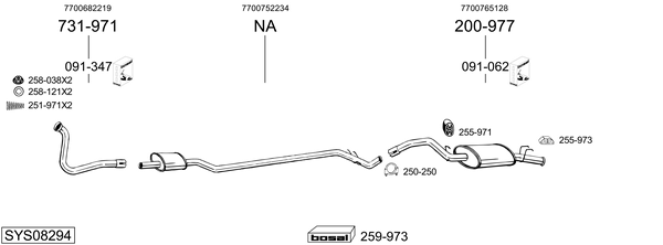 Sistema de gases de escape Renault 11