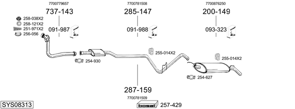 Sistema de gases de escape Renault SUPER 5