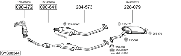 Sistema de gases de escape Toyota COROLLA Verso