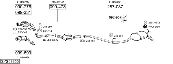 Sistema de gases de escape Mercedes-Benz E-CLASS