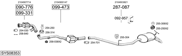 Sistema de gases de escape Mercedes-Benz E-CLASS