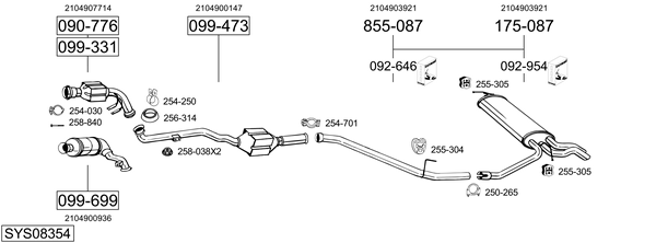 Sistema de gases de escape Mercedes-Benz E-CLASS T-Model