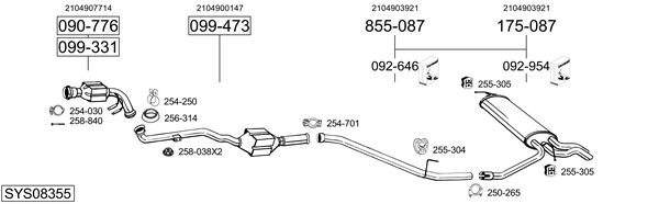 Sistema de gases de escape Mercedes-Benz E-CLASS T-Model