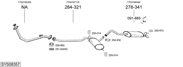 Sistema de gases de escape Renault 21