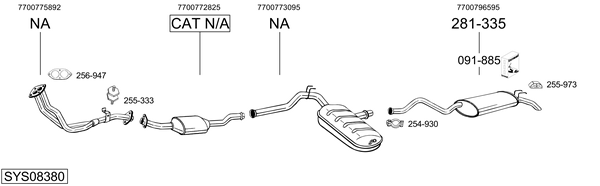 Sistema de gases de escape BOSAL SYS08380