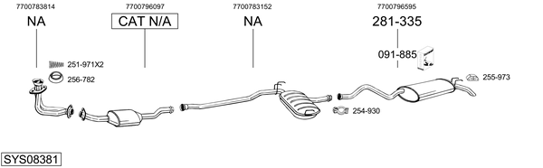 Sistema de gases de escape BOSAL SYS08381