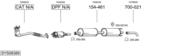 Sistema de gases de escape Ford TRANSIT Platform/Chassis