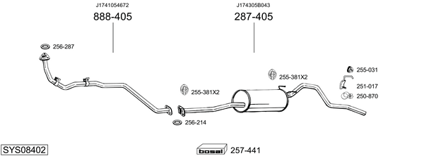 Sistema de gases de escape Vw TARO