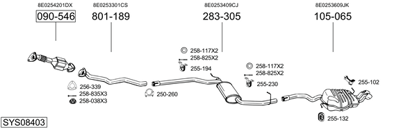 Sistema de gases de escape Audi A4 B7 Avant