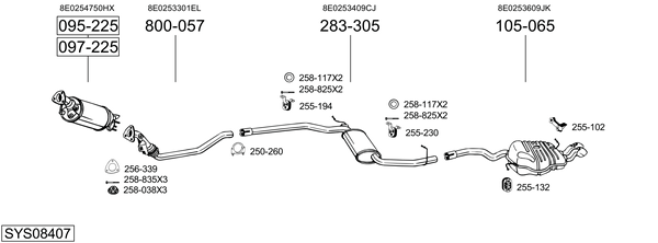 Sistema de gases de escape Audi A4 B7 Avant