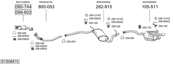 Sistema de gases de escape Audi A4 B7