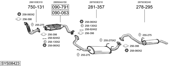Sistema de gases de escape Kia SORENTO I