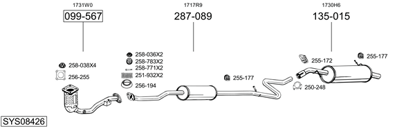 Sistema de gases de escape Citroën C3 I