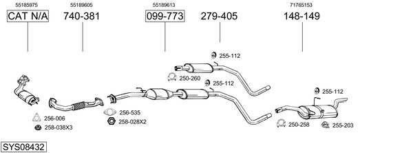 Sistema de gases de escape Fiat STILO